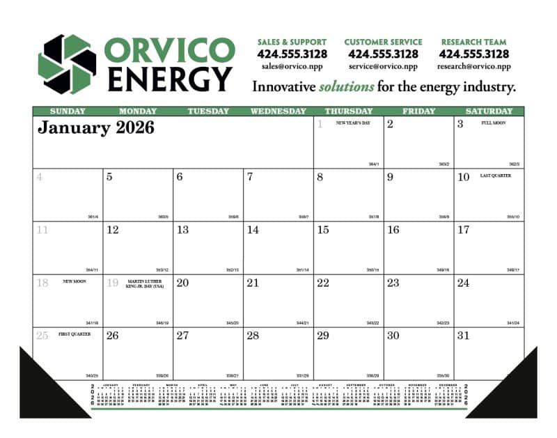 Custom Skinner & Kennedy™ Desk Pad Calendar