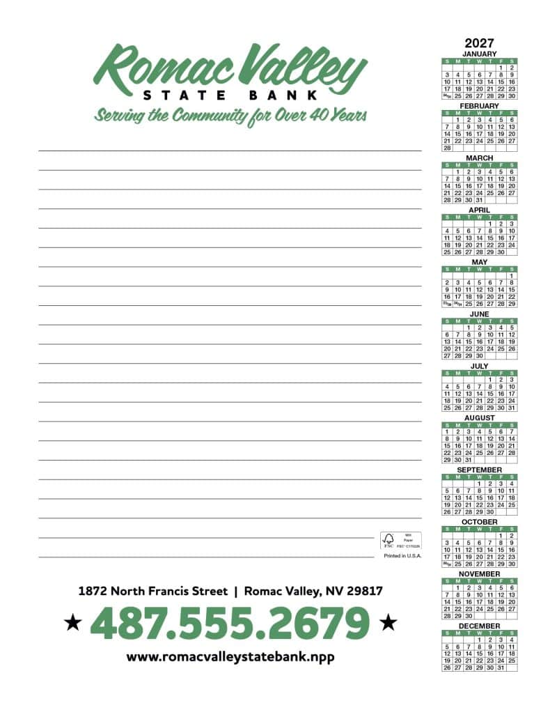 Custom Skinner & Kennedy™ Scratch Pad Calendar - 9