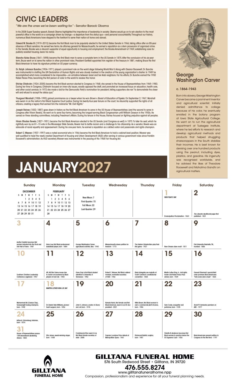 Custom Triumph® Calendars African-American Heritage Barack Obama Calendar - 6