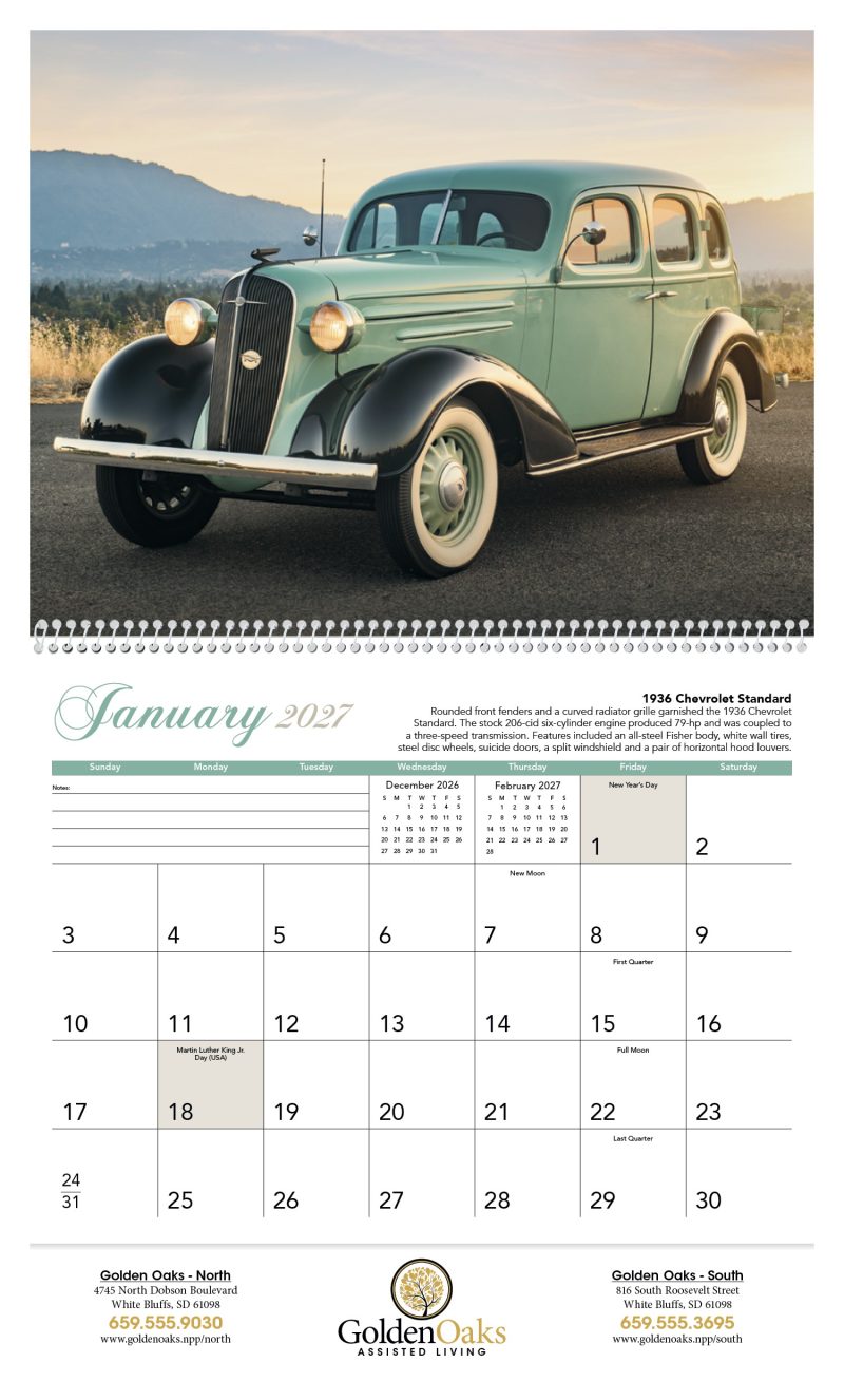 Custom Triumph® Calendars Antique Cars Calendar - 6