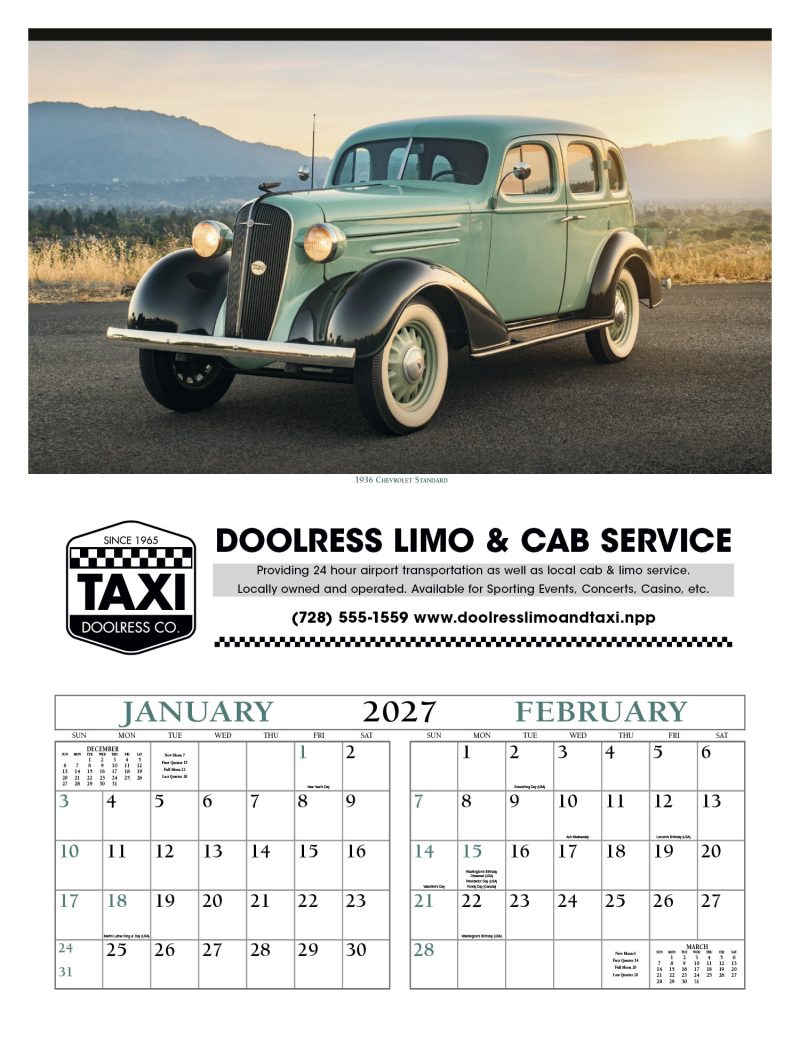 Custom Triumph® Calendars Antique Cars Calendar - 3