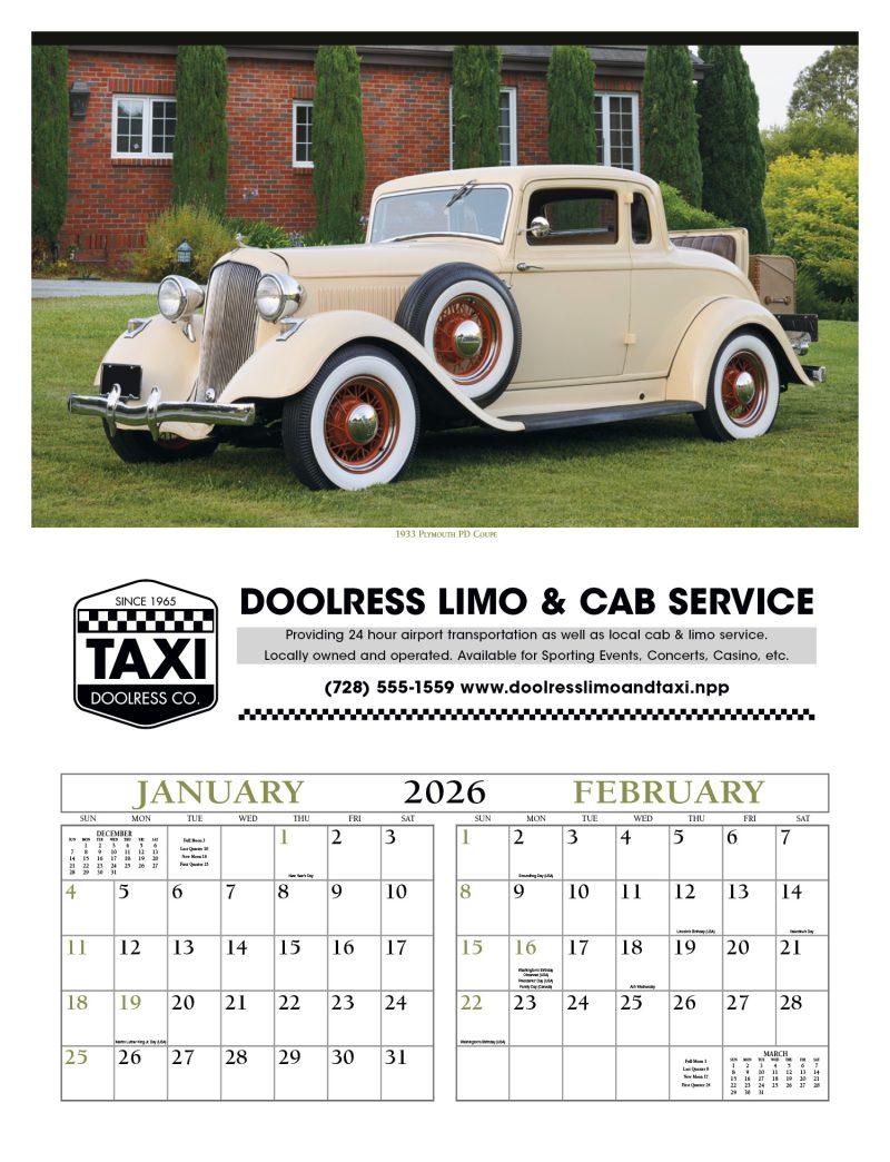 Custom Triumph® Calendars Antique Cars Calendar