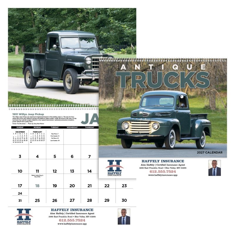 Custom Triumph® Calendars Antique Trucks Calendar