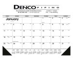 Custom Triumph® Calendars Black & White Desk Pad with Vinyl Corners