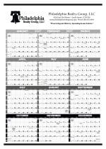 Custom Triumph® Calendars Black & White Time Management Span-A-Year Non-Laminated Calendar - 1