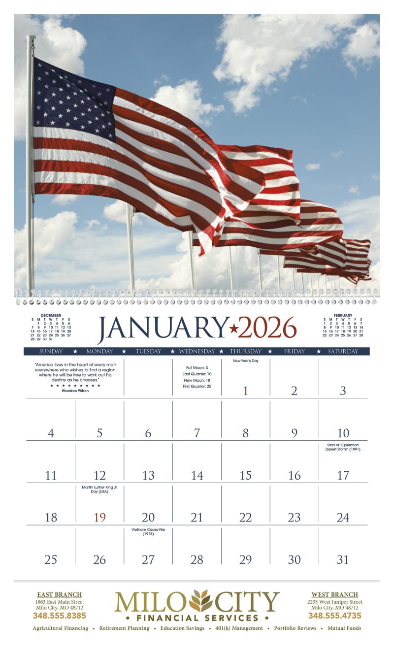 Custom Triumph® Calendars I Love America Calendar - 3