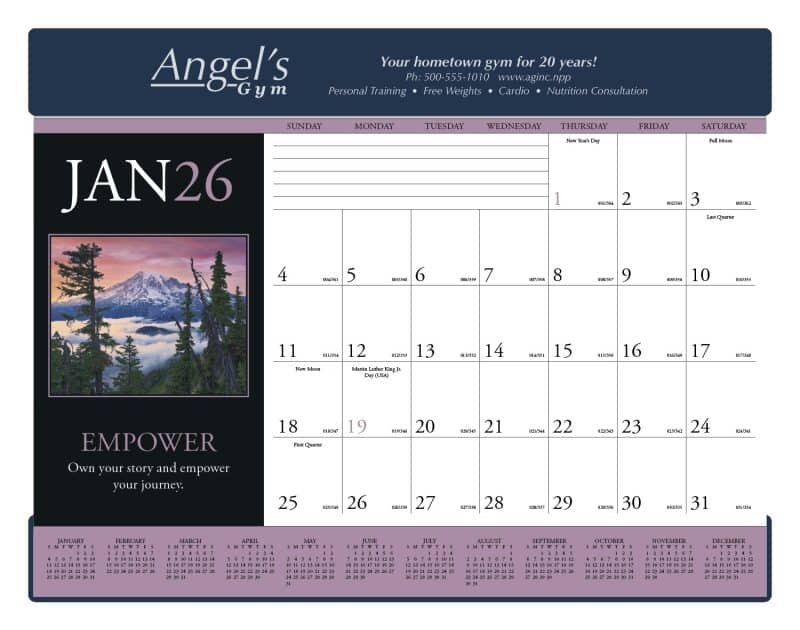 Custom Triumph® Calendars Motivations Desk Pad - 2