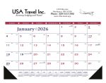Custom Triumph® Calendars Patriotic Desk Pad with Vinyl Corners