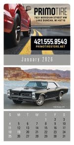 Custom Triumph® Calendars Press-N-Stick Full-Color Header Cruisin? Cars Calendar