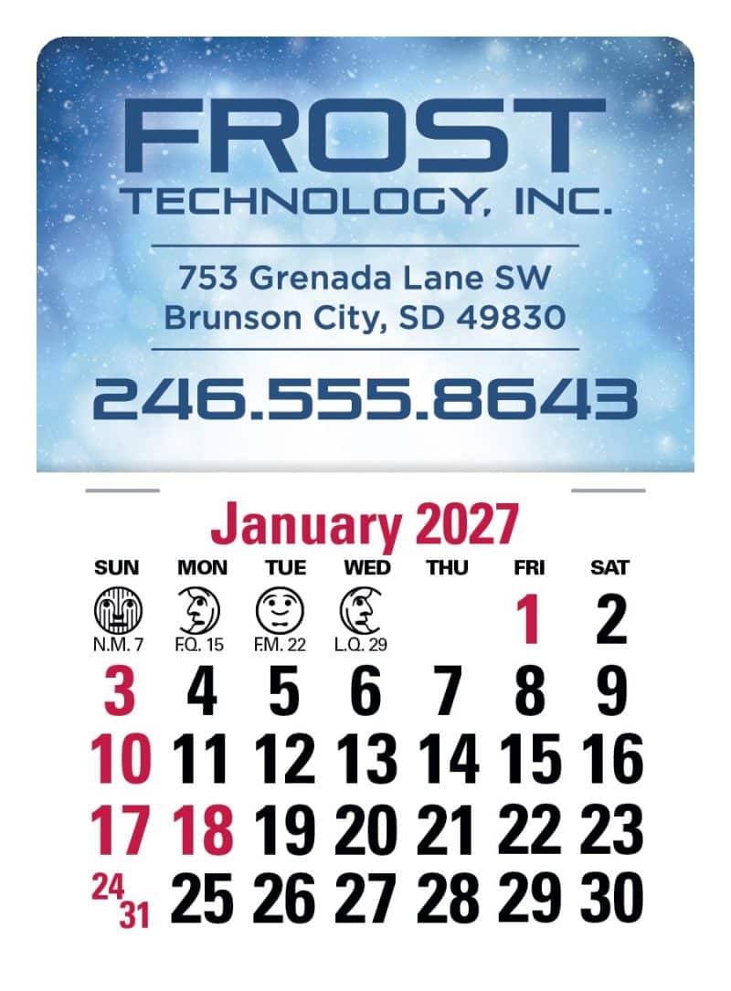 Custom Triumph® Calendars Press-N-Stick Full-Color Header Standard Calendar - 2