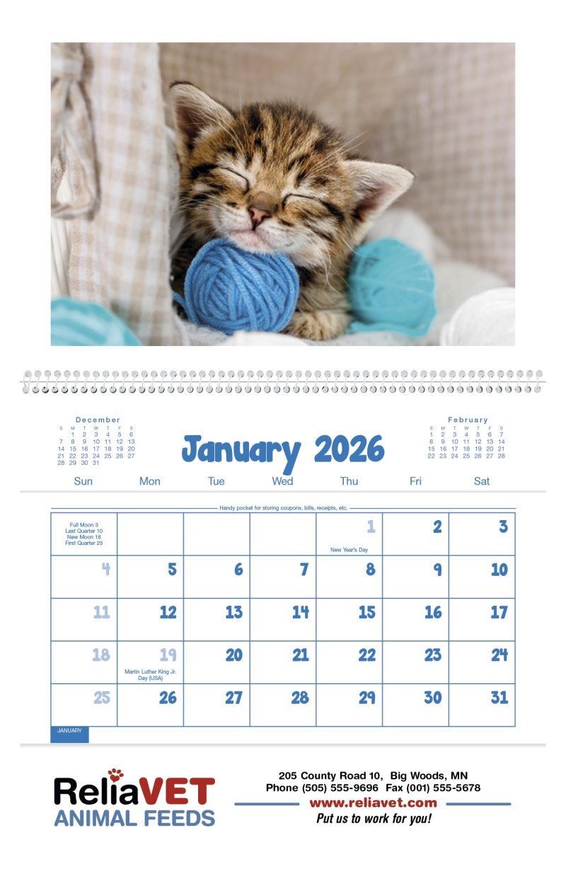 Custom Triumph® Calendars Puppies & Kittens Pocket Calendar - 3