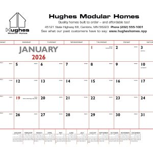 Custom Triumph® Calendars Red & Black Desk Pad