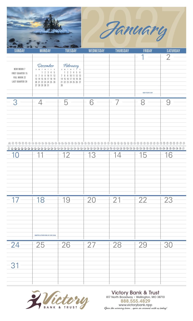 Custom Triumph® Calendars Scenes of America Big Block Memo Calendar - 6