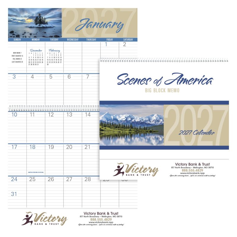 Custom Triumph® Calendars Scenes of America Big Block Memo Calendar