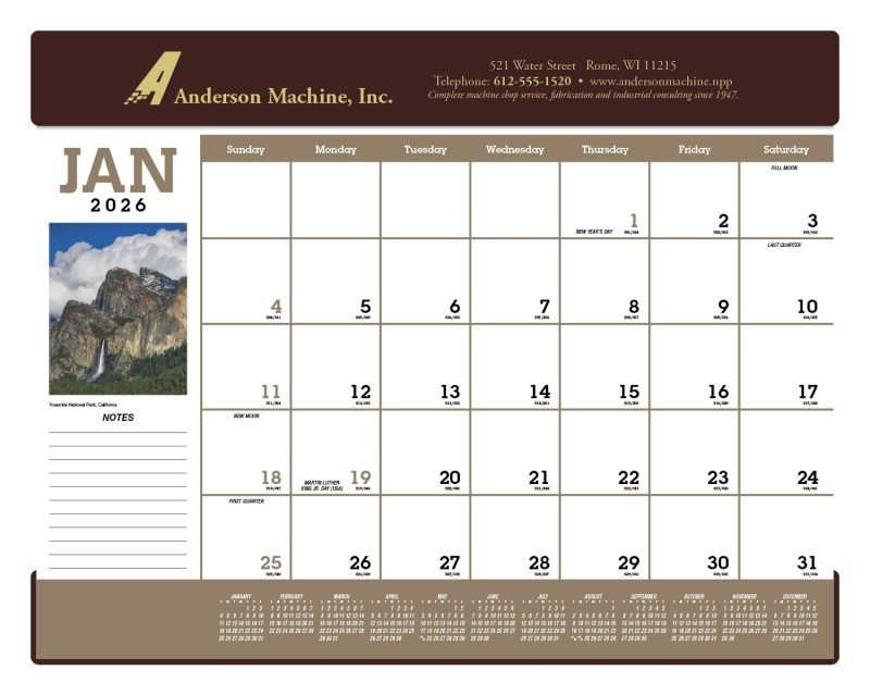 Custom Triumph® Calendars Scenic Desk Pad - 1