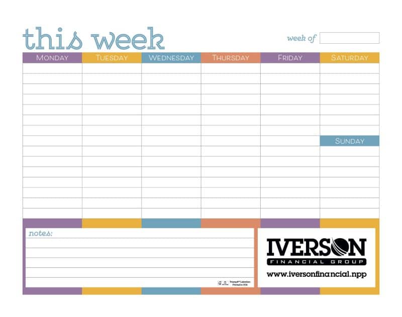 Custom Triumph® Calendars Small Weekly Desk Pad - Colors