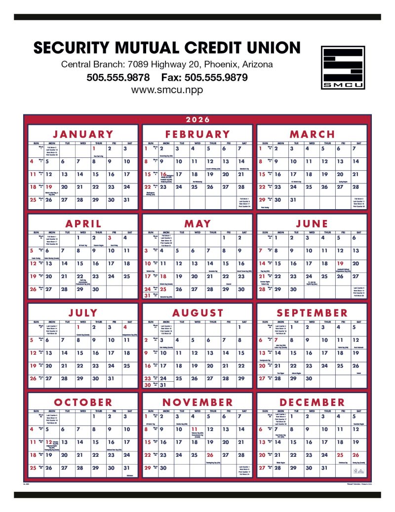 Custom Triumph® Calendars Span-A-Year Calendar