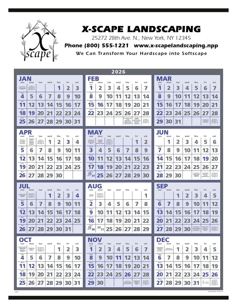 Custom Triumph® Calendars Span-A-Year Calendar