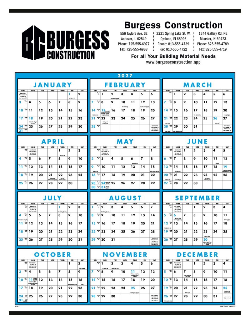 Custom Triumph® Calendars Span-A-Year Non-Laminated Calendar - 1