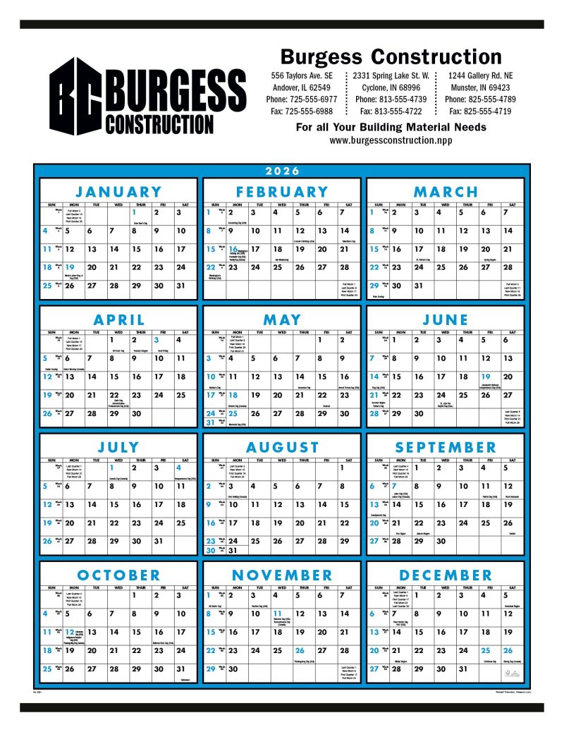 Custom Triumph® Calendars Span-A-Year Non-Laminated Calendar