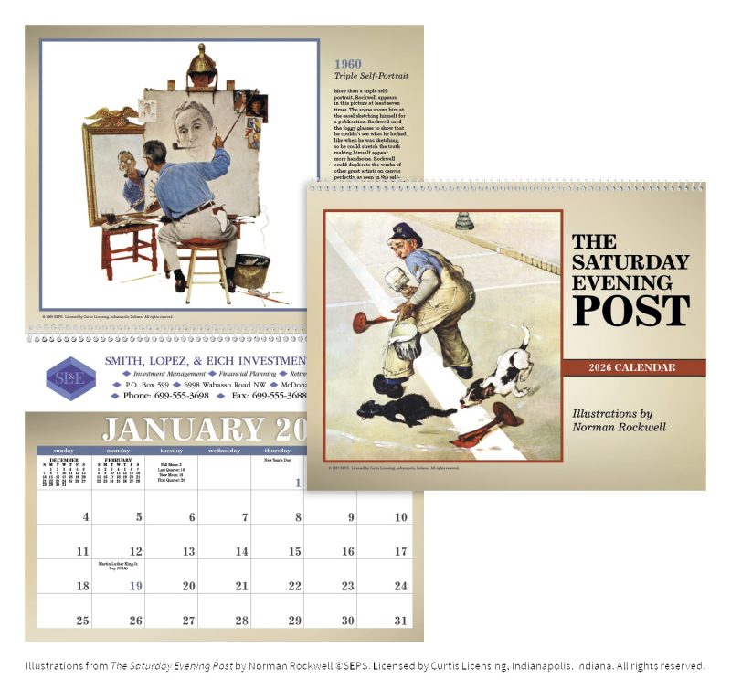 Custom Triumph® Calendars The Saturday Evening Post Illustrations by Norman Rockwell Calendar - 1