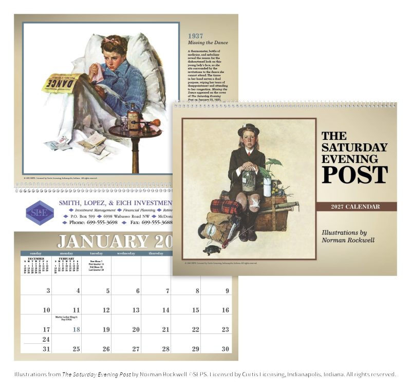 Custom Triumph® Calendars The Saturday Evening Post Illustrations by Norman Rockwell Calendar