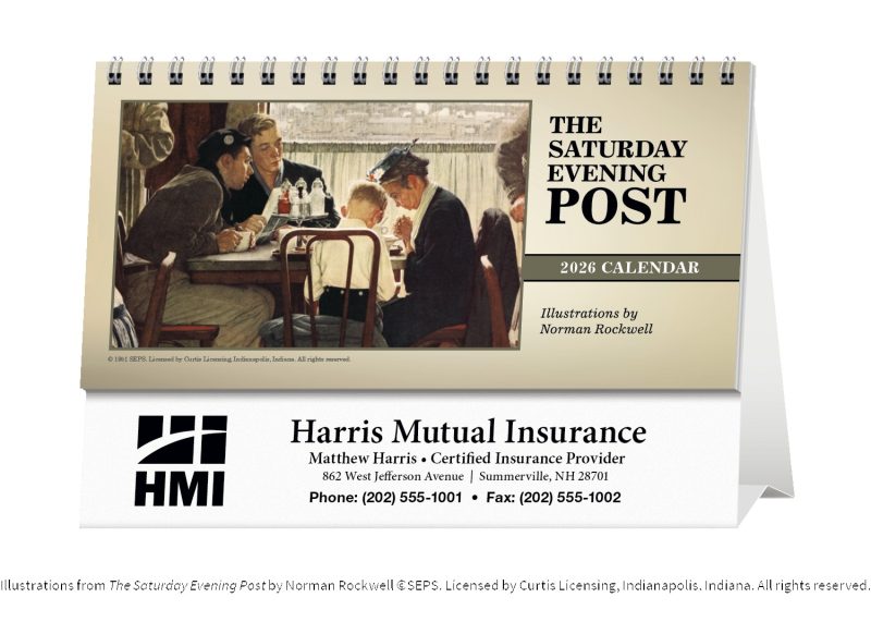 Custom Triumph® Calendars The Saturday Evening Post Illustrations by Norman Rockwell Desk Calendar - 2