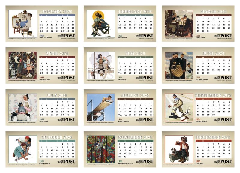 Custom Triumph® Calendars The Saturday Evening Post Illustrations by Norman Rockwell Desk Calendar - 5