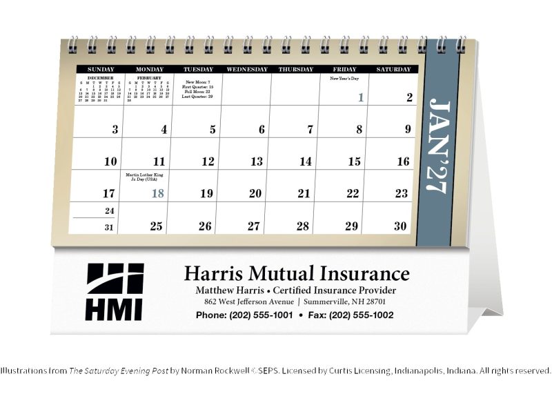 Custom Triumph® Calendars The Saturday Evening Post Illustrations by Norman Rockwell Desk Calendar - 8