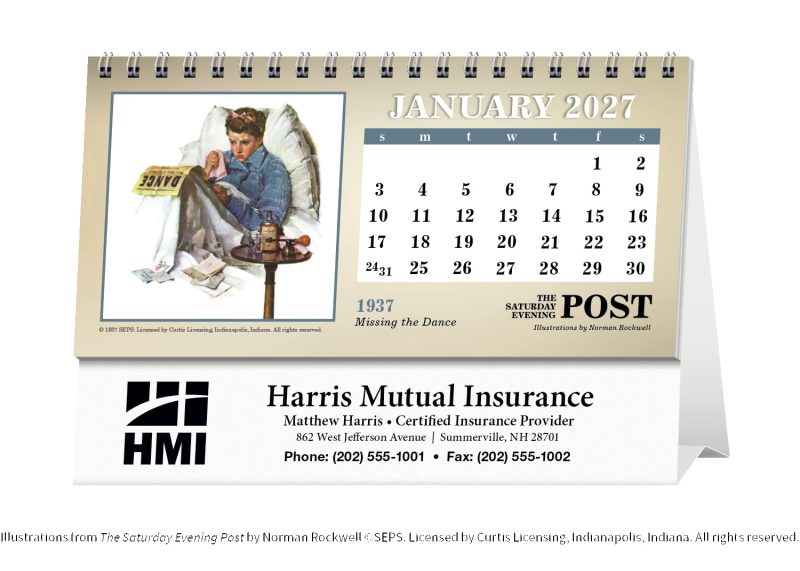 Custom Triumph® Calendars The Saturday Evening Post Illustrations by Norman Rockwell Desk Calendar - 9