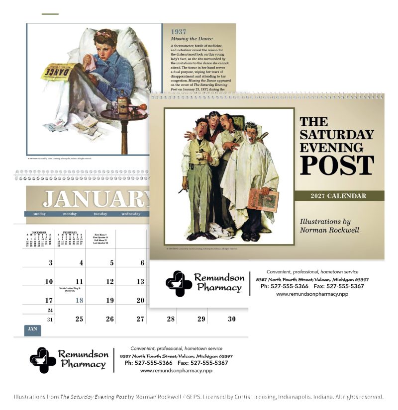 Triumph®-Calendars-The-Saturday-Evening-Post-Pocket-Calendar-4156 Custom Triumph® Calendars The Saturday Evening Post Pocket Calendar
