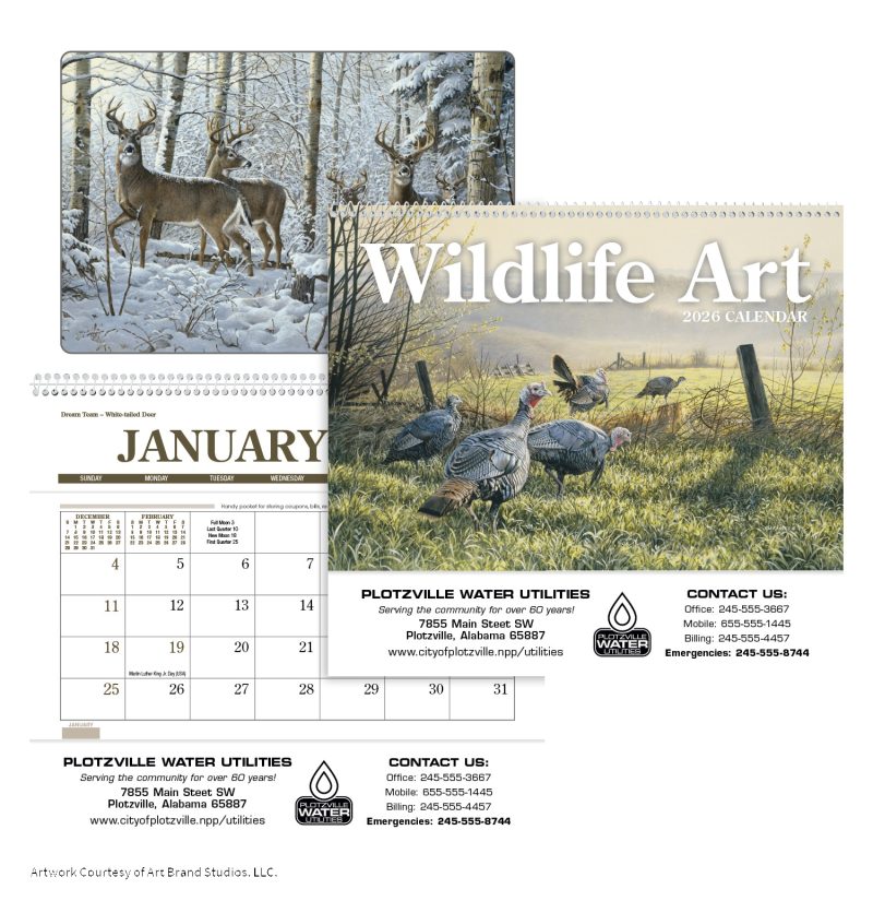 Custom Triumph® Calendars Wildlife Art Pocket Calendar - 1