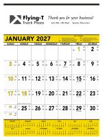 Custom Triumph® Calendars Yellow & Black Contractor Memo Calendar - 1