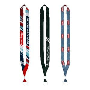 Custom USA Made 0.75" Dye-Sublimated Lanyard with Zinc Crimp & Zinc Split-Ring