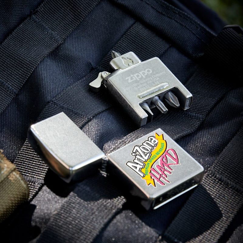 Custom Zippo® Usa-Made Bit Safe Screwdriver Brushed Chrome - 9