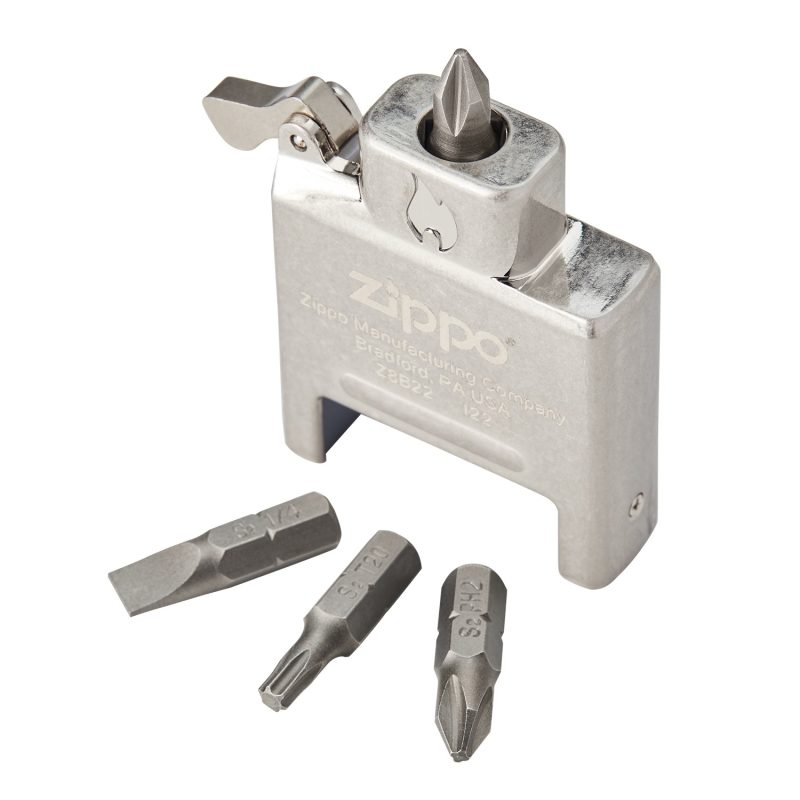 Custom Zippo® Usa-Made Bit Safe Screwdriver Satin Chrome - 5