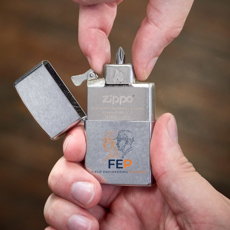 Custom Zippo® Usa-Made Bit Safe Screwdriver Satin Chrome - 8