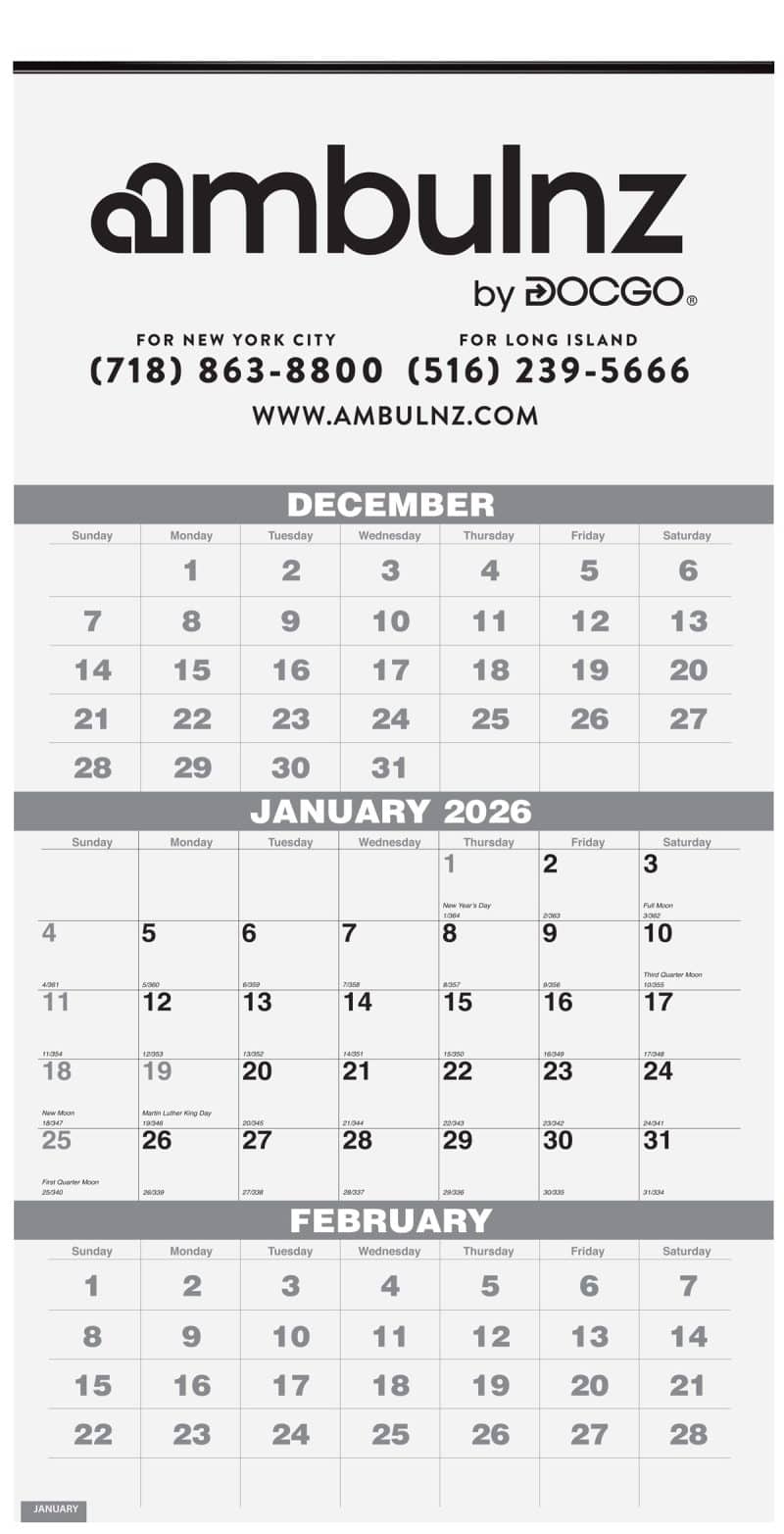 Custom 3 Months at a Glance Wall Calendar w/1 Color Imprint (12 ¼"x 25")