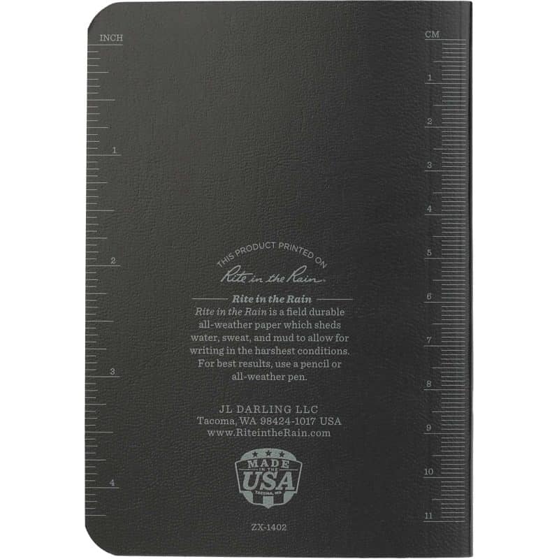 Custom 3.5" x 5.25" Rite in the Rain Soft Cover Notebook - 5
