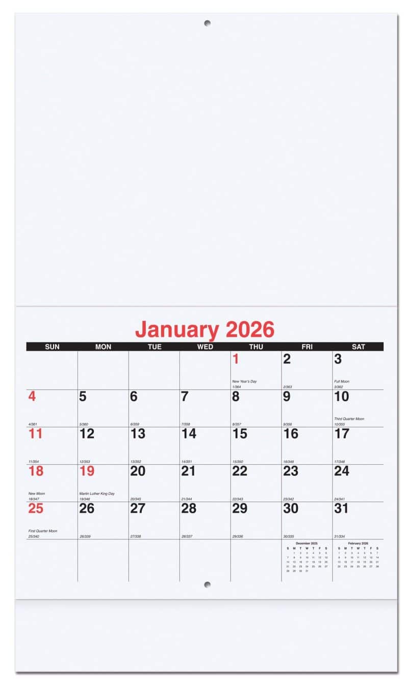Custom Active Lifestyle Monthly Wall Calendar w/Staple Binding (10 5/8"x 18 ¼") - 1
