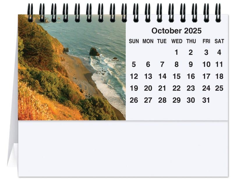 Custom American Coasts Tent Desk Calendar (5 13/16"x 4 ½") - 1