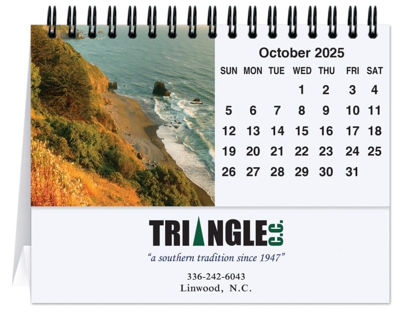 Custom American Coasts Tent Desk Calendar (5 13/16"x 4 ½")