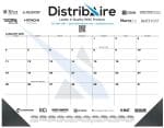 Custom Black 13 Month Calendar Desk Pad w/2 Color Imprint (21 ¾"x 17")