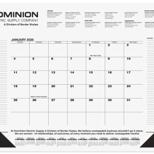 Custom Black Calendar Desk Pad w/1 Color Imprint (21 ¾"x 17")
