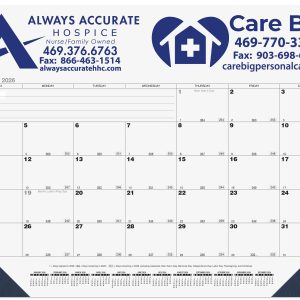 Custom Black Calendar Desk Pad w/13 Sheets & 1 Color Imprint (21 ¾"x 17")