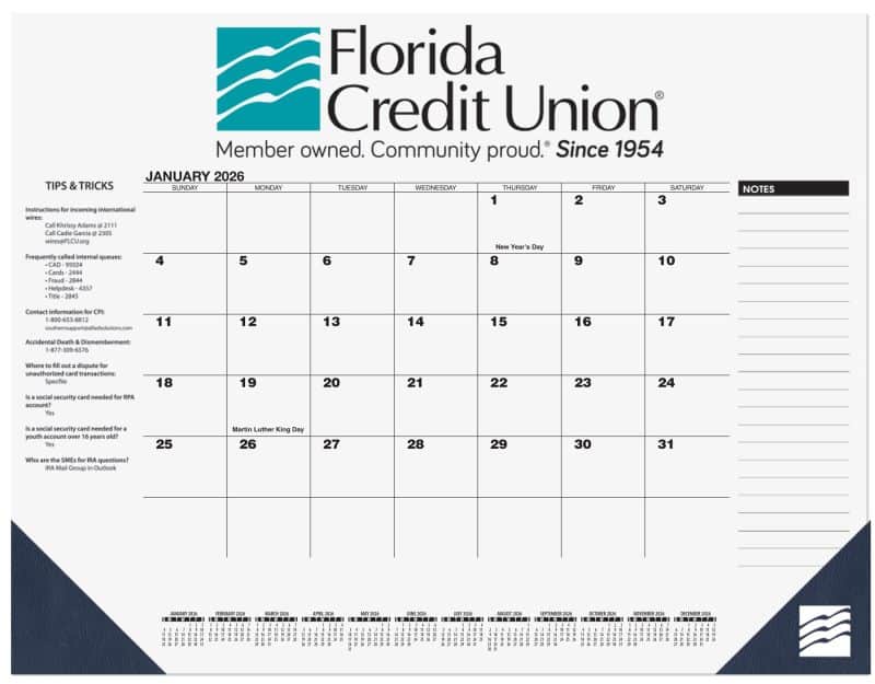 Custom Black Calendar Desk Pad w/2 Color Imprint (21 ¾"x 17")