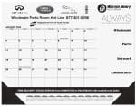 Custom Black Calendar Desk Pad w/Side Notes Line & 1 Color Imprint (21 ¾"x 17")