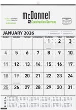 Custom Black Contractor Calendar w/2 Color Imprint (18"x 25")