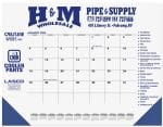 Custom Blue & Black 13 Month Calendar Desk Pad w/1 Color Imprint (21 ¾"x 17")