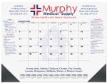 Custom Blue & Black 13 Month Calendar Desk Pad w/2 Color Imprint (21 ¾"x 17")